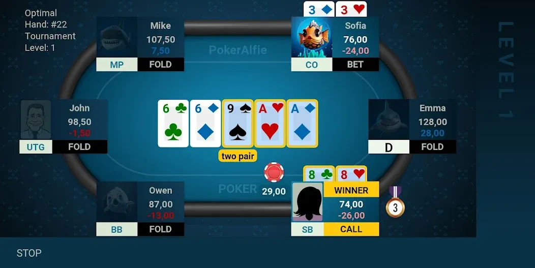 Offline Poker AI - PokerAlfie (Оффлайн Покер ИИ)  [МОД Menu] Screenshot 5