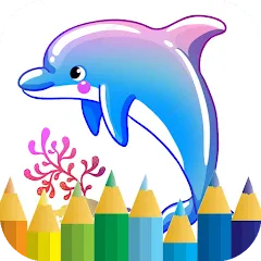 Взлом dolphin coloring game (дельфин раскраска игра)  [МОД Menu] - последняя версия apk на Андроид