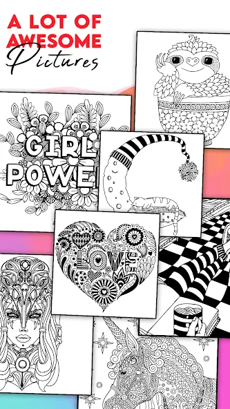 Coloring for adults offline  [МОД Меню] Screenshot 2