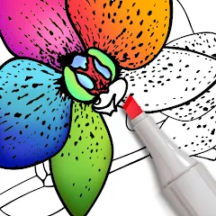 Скачать взломанную Coloring for adults offline  [МОД Меню] - последняя версия apk на Андроид