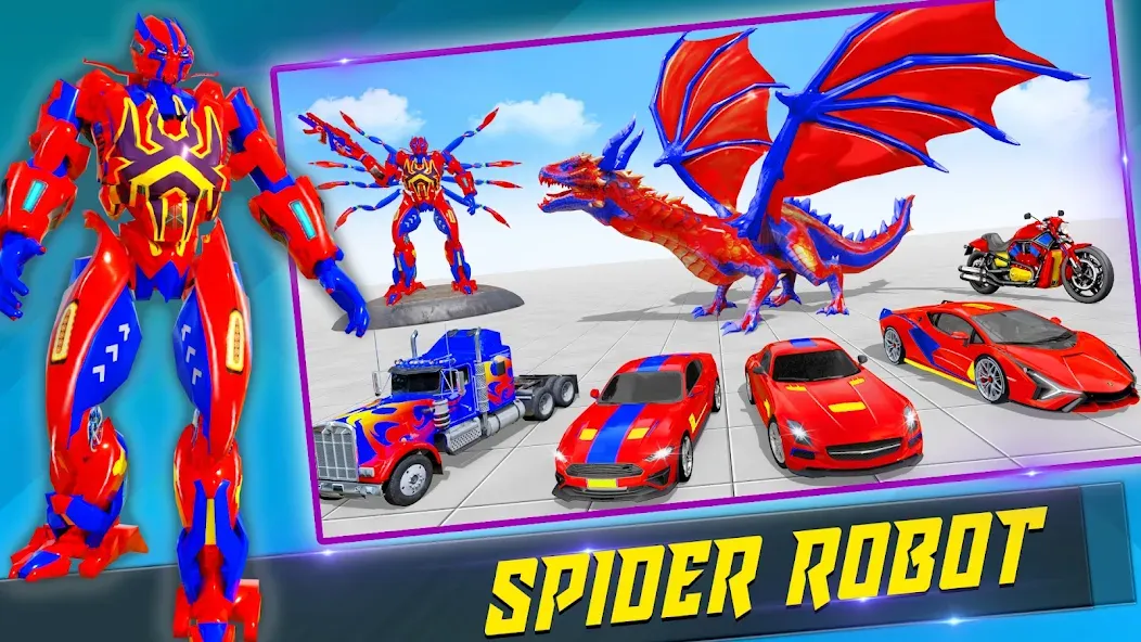 Spider Robot: Robot Car Games (Спайдер Робот)  [МОД Menu] Screenshot 2