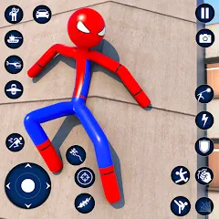 Скачать взлом Spider Game-Stickman Rope Hero  [МОД Много денег] - последняя версия apk на Андроид