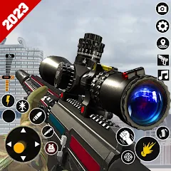 Взломанная Sniper Gun Shooting game (ИГИ Снайпер Оружие Стрелялки Игры)  [МОД Много монет] - полная версия apk на Андроид