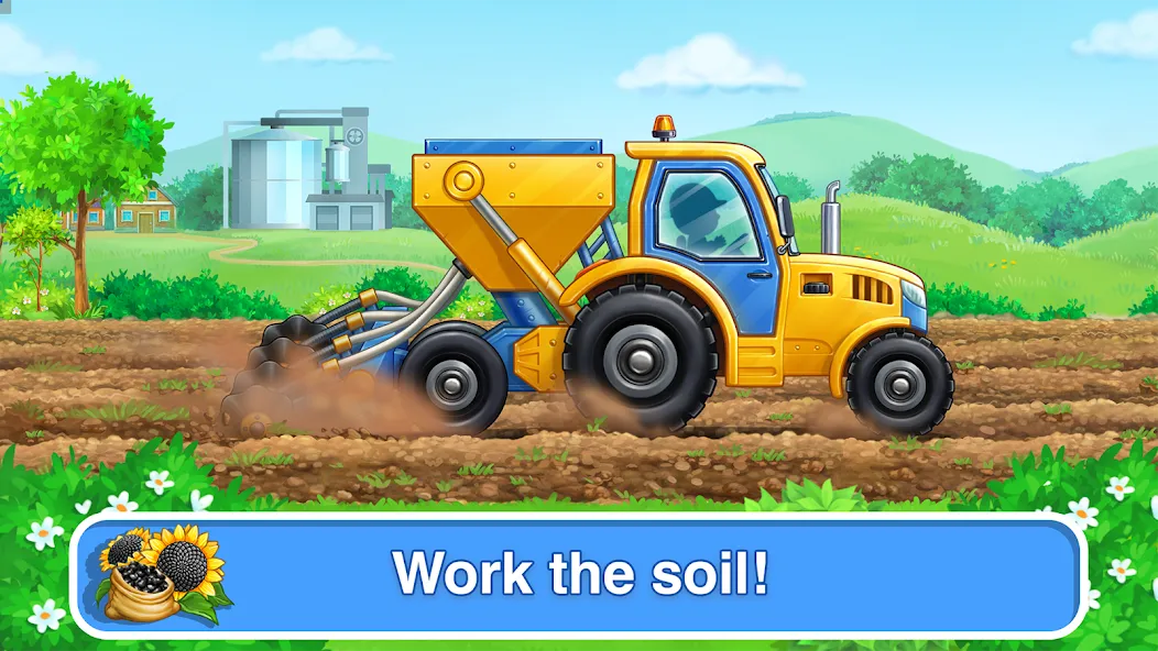 Tractor, car: kids farm games  [МОД Много монет] Screenshot 2