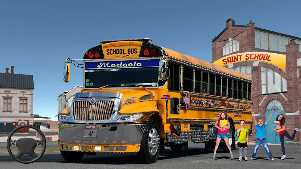 School Bus Transport Simulator (Школьный Автобусный Транспортный Симулятор)  [МОД Много денег] Screenshot 1