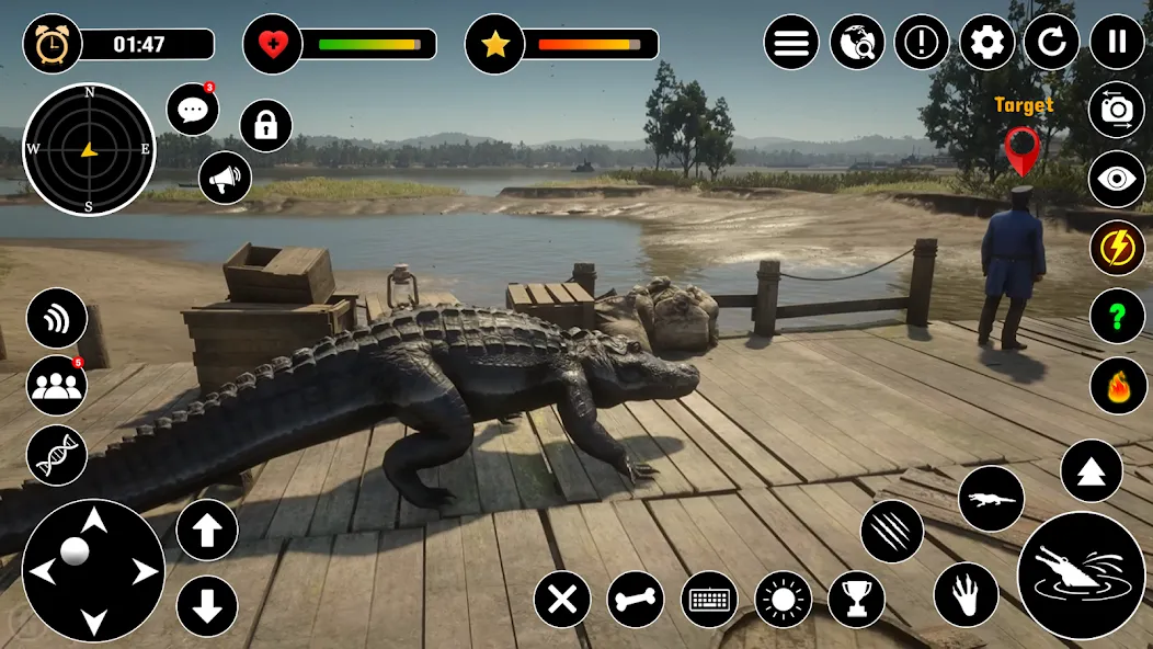 Animal Crocodile Attack Sim (Энимал Крокодайл Аттак Сим)  [МОД Unlocked] Screenshot 2