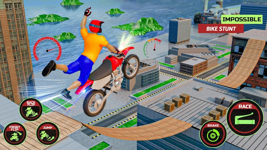 Motor Bike Stunt Racing Games (Мотор Байк Стант Гонки Игры)  [МОД Все открыто] Screenshot 3