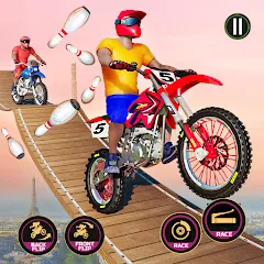 Скачать взломанную Motor Bike Stunt Racing Games (Мотор Байк Стант Гонки Игры)  [МОД Все открыто] - полная версия apk на Андроид