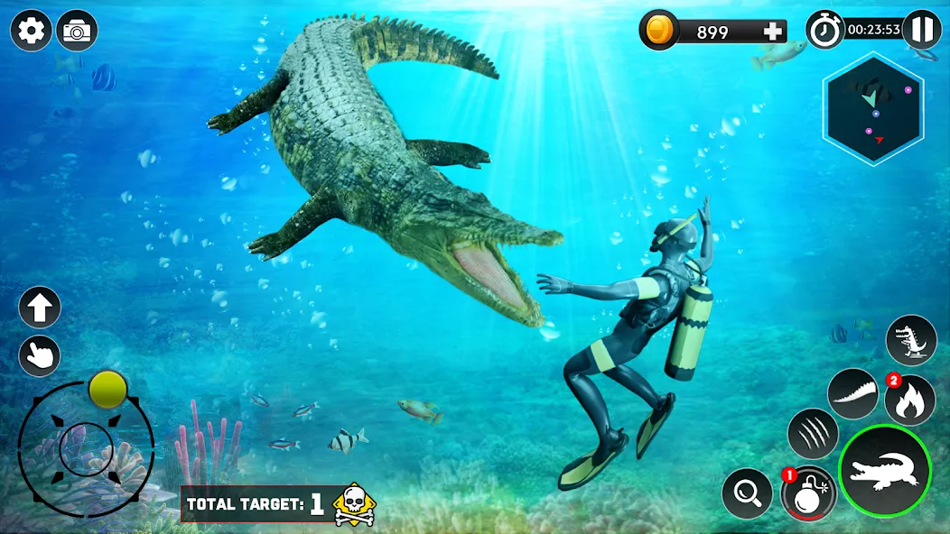 Hungry Animal Crocodile Games  [МОД Unlocked] Screenshot 4