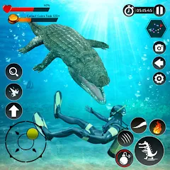 Скачать взломанную Hungry Animal Crocodile Games  [МОД Unlocked] - стабильная версия apk на Андроид