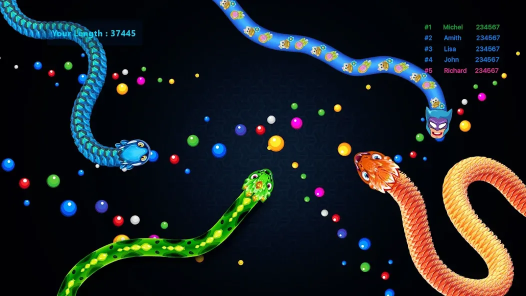 Sneak.io - Snake Game  [МОД Много монет] Screenshot 4