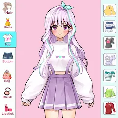 Взломанная Anime Dress Up and Makeup Game  [МОД Бесконечные деньги] - полная версия apk на Андроид