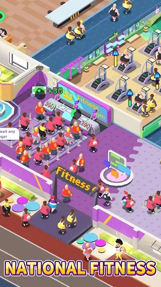 Fitness Club Tycoon (Фитнес Клуб Тайкун)  [МОД Unlimited Money] Screenshot 2