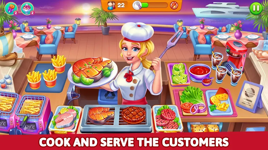 Cooking Restaurant Food Games  [МОД Бесконечные монеты] Screenshot 3