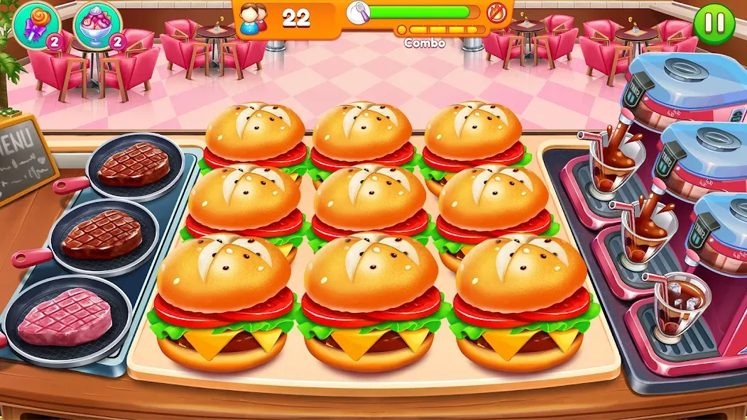 Cooking Restaurant Food Games  [МОД Бесконечные монеты] Screenshot 5