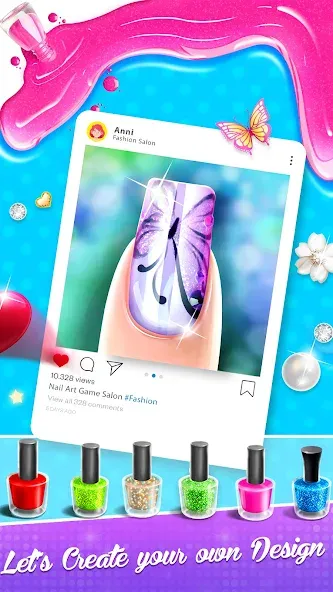 Nail Salon Fashion Makeup Game  [МОД Unlimited Money] Screenshot 4