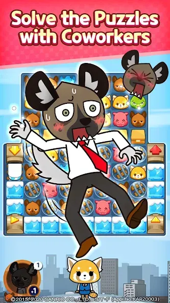 Aggretsuko : Match 3 Puzzle (Аггретсуко)  [МОД Меню] Screenshot 2