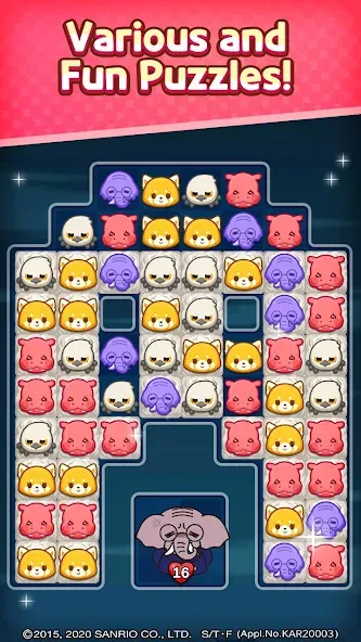 Aggretsuko : Match 3 Puzzle (Аггретсуко)  [МОД Меню] Screenshot 4