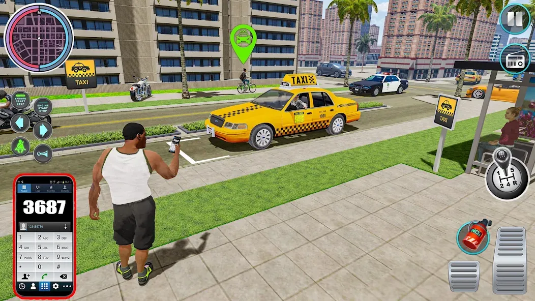 City Taxi Driving: Taxi Games  [МОД Бесконечные деньги] Screenshot 1