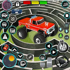 Скачать взломанную Monster Truck Maze Puzzle Game  [МОД Бесконечные деньги] - полная версия apk на Андроид