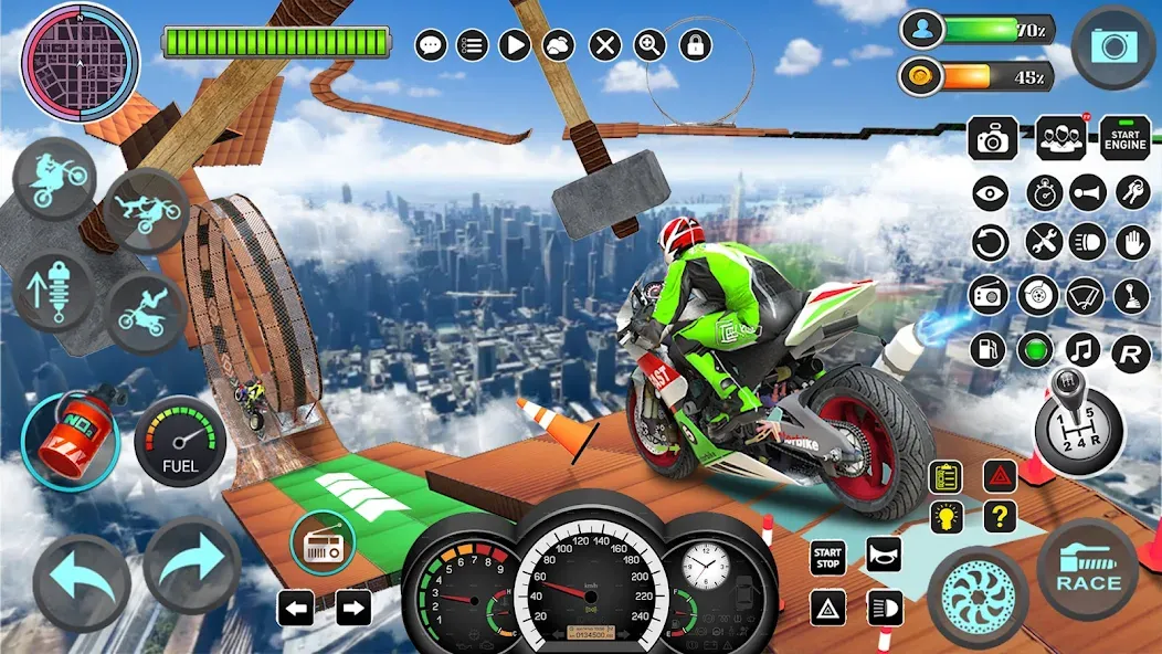 Mega Ramp Bike Stunts Games 3D  [МОД Все открыто] Screenshot 2