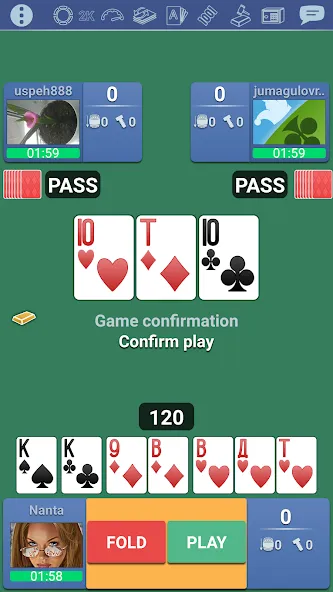 Thousand 1000 Online card game  [МОД Бесконечные монеты] Screenshot 1