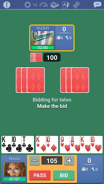 Thousand 1000 Online card game  [МОД Бесконечные монеты] Screenshot 3