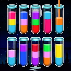 Взломанная Water Sort Color Sorting games (Вотер Сорт Колор Сортинг гейм)  [МОД Много монет] - стабильная версия apk на Андроид