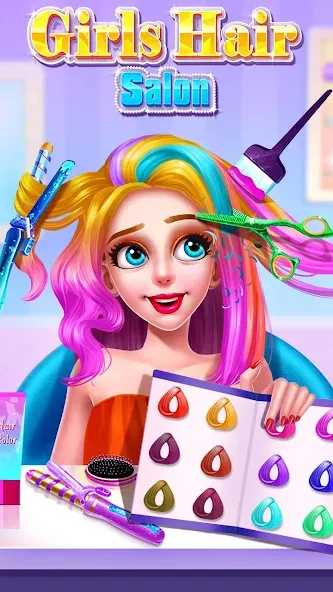 Girls Hair Salon  [МОД Бесконечные монеты] Screenshot 1