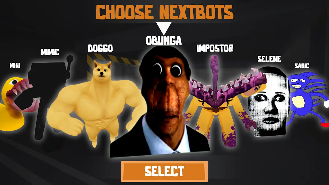 Nextbots: Obunga Chase Rooms (Некстботс)  [МОД Все открыто] Screenshot 1