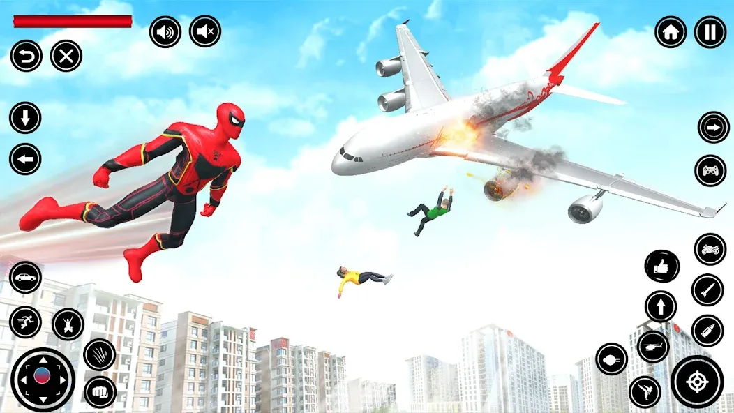 Flying Spider Rope Hero Fight (Флайинг Спайдер Роп Хиро Файт)  [МОД Меню] Screenshot 1