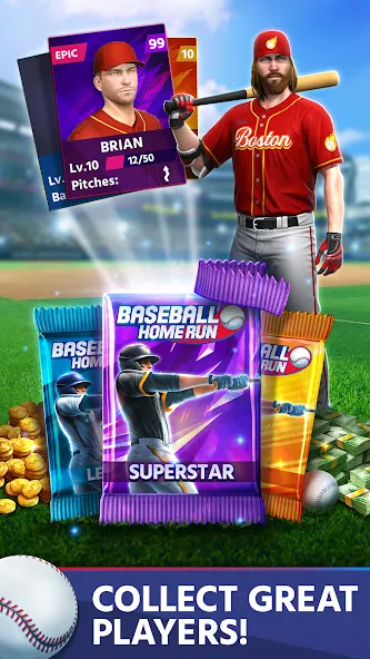 Baseball: Home Run Sports Game (Бейсбол)  [МОД Menu] Screenshot 4