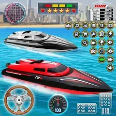 Взломанная Speed Boat Racing: Boat games  [МОД Меню] - стабильная версия apk на Андроид