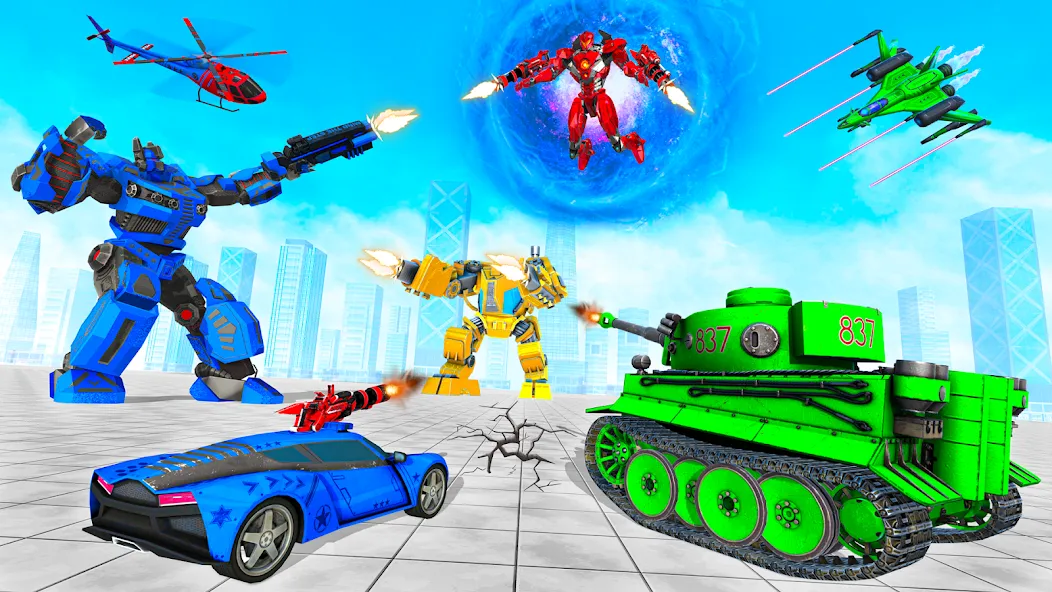 Tank Robot Game Army Games (армейский танк робот трансформационная игра)  [МОД Unlimited Money] Screenshot 3