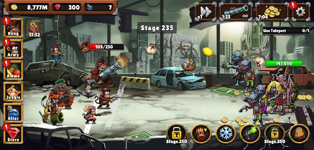 Apes vs. Zombies  [МОД Бесконечные монеты] Screenshot 3