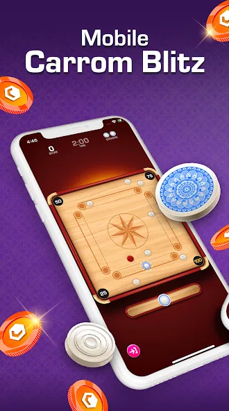 Carrom Blitz: Win Rewards (Карром Блиц)  [МОД Много денег] Screenshot 1