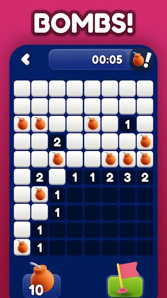 Minesweeper Bomb Mines Game (Майнсвипер разблокирует уровни Марка)  [МОД Unlocked] Screenshot 3