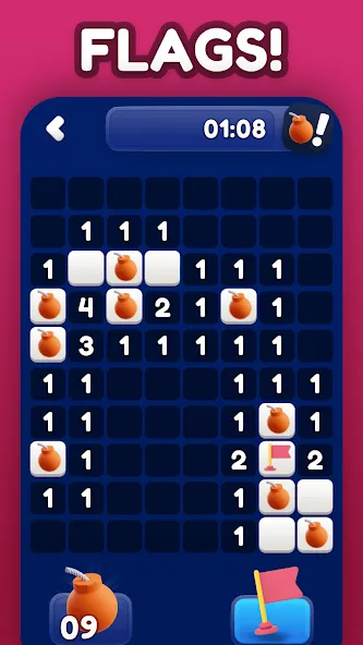 Minesweeper Bomb Mines Game (Майнсвипер разблокирует уровни Марка)  [МОД Unlocked] Screenshot 4