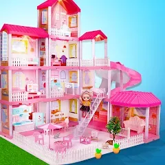 Скачать взломанную Girl Doll House Design Games (Дизайнерские игры для девочек Домик для кукол)  [МОД Все открыто] - полная версия apk на Андроид