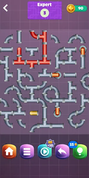 Pipe Puzzle Connect (Пайп Пазл Коннект)  [МОД Бесконечные монеты] Screenshot 1