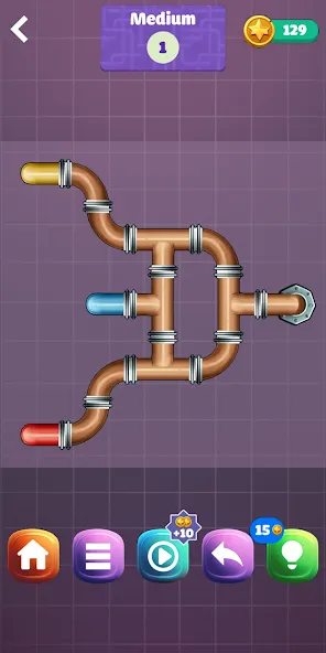 Pipe Puzzle Connect (Пайп Пазл Коннект)  [МОД Бесконечные монеты] Screenshot 2