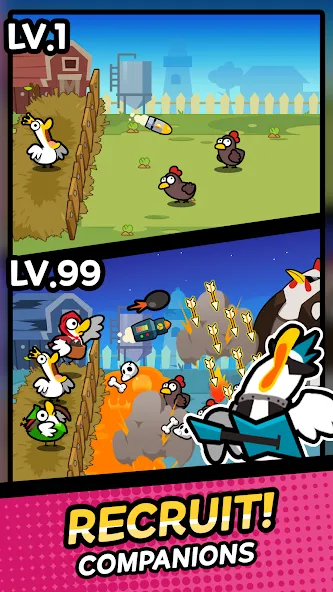 Duck vs Chicken : Idle Defense (Дак против Чикен)  [МОД Unlocked] Screenshot 2