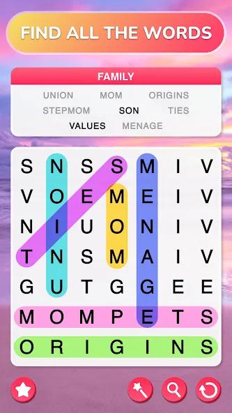 Word Search - Word Puzzle Game  [МОД Mega Pack] Screenshot 1