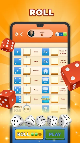 Yatzy - Fun Classic Dice Game (Ятзи)  [МОД Mega Pack] Screenshot 3