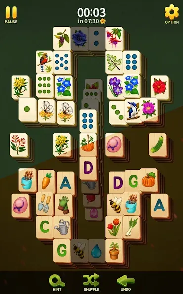 Mahjong Blossom Solitaire  [МОД Меню] Screenshot 2