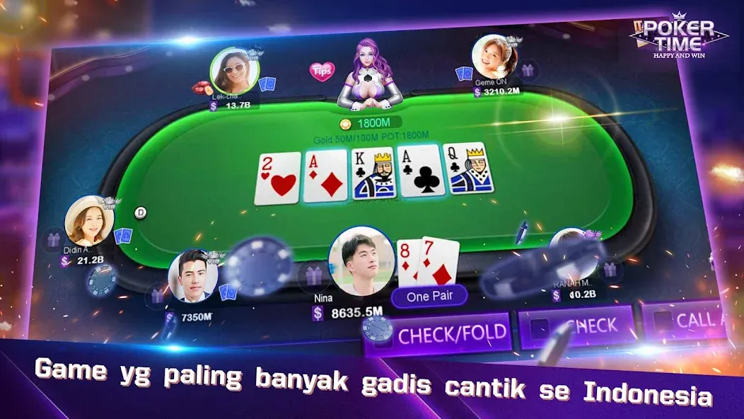 Poker Time- Pulsa Texas Holdem (Покер Тайм)  [МОД Бесконечные деньги] Screenshot 1