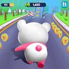 Скачать взломанную Piggy Panda Run: Fun Game  [МОД Бесконечные монеты] - стабильная версия apk на Андроид