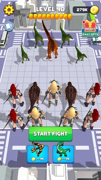 Dinosaur Monster Fight Battle (Бамбам Монстр Против 100 Дверей)  [МОД Меню] Screenshot 1