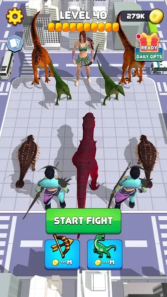 Dinosaur Monster Fight Battle (Бамбам Монстр Против 100 Дверей)  [МОД Меню] Screenshot 2