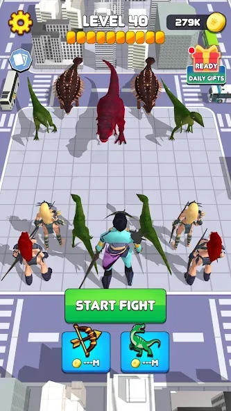 Dinosaur Monster Fight Battle (Бамбам Монстр Против 100 Дверей)  [МОД Меню] Screenshot 3